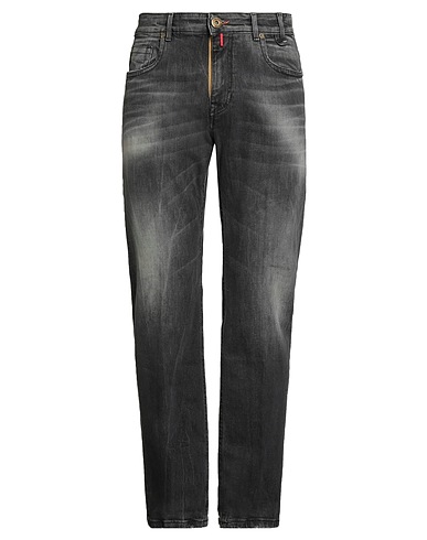TAKE-TWO Denim trousers Black 99% Cotton, 1% Elastane
