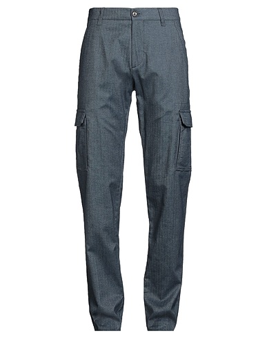 MOORER Casual pants Slate blue 98% Cotton, 2% Elastane