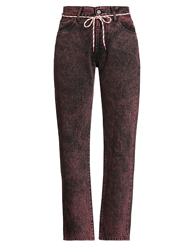 ARIES Denim pants Burgundy 100% Cotton