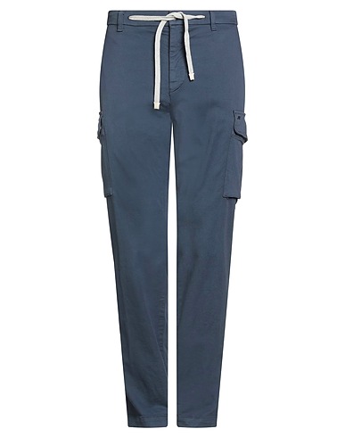 MASON'S Casual trouser Navy blue 99% Cotton, 1% Elastane