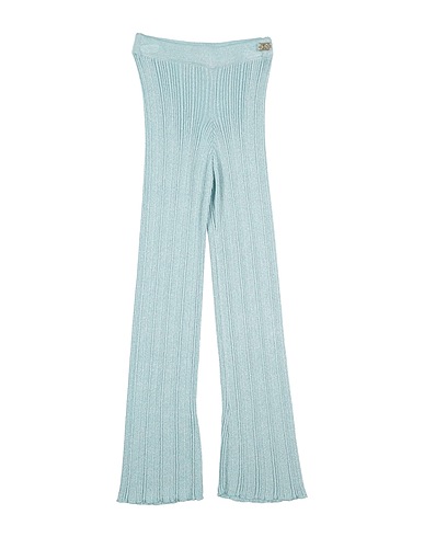 MISS BLUMARINE Casual trouser Sky blue 80% Viscose, 10% Polyamide, 10% Metallic Polyester