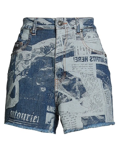 VERSACE JEANS COUTURE Denim shorts Blue 96% Cotton, 4% Elastane