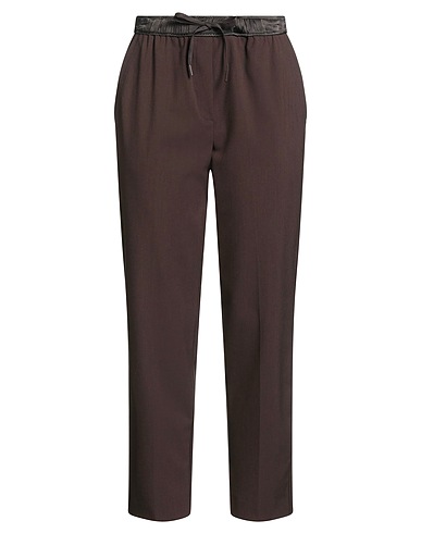 MARELLA Casual trouser MONOCHROME Dark brown 67% Polyester, 29% Viscose, 4% Elastane