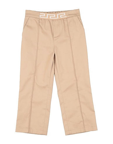 VERSACE YOUNG Casual trouser Beige 100% Cotton, Polyester, Polyamide, Elastane