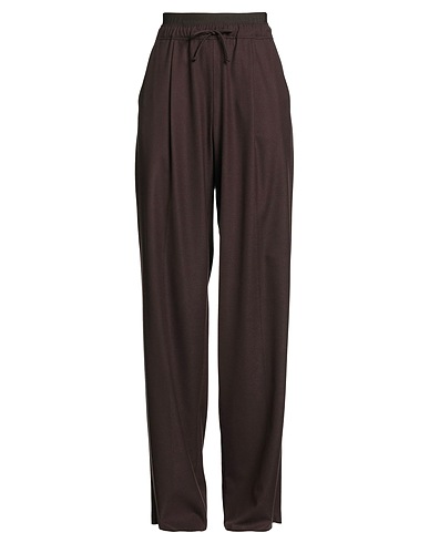 MARELLA Casual trouser MONOCHROME Chocolate brown 72% Polyester, 22% Viscose, 6% Elastane