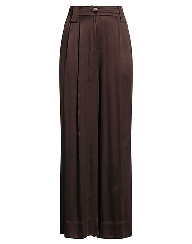 GANNI Casual trouser Dark brown 50% EcoVero™ viscose, 50% Cupro