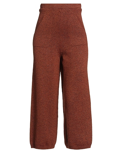 CHIARA BERTANI Casual trouser Chocolate brown 48% Acrylic, 26% Polyamide, 18% Wool, 6% Metallic Polyester, 2% Elastane