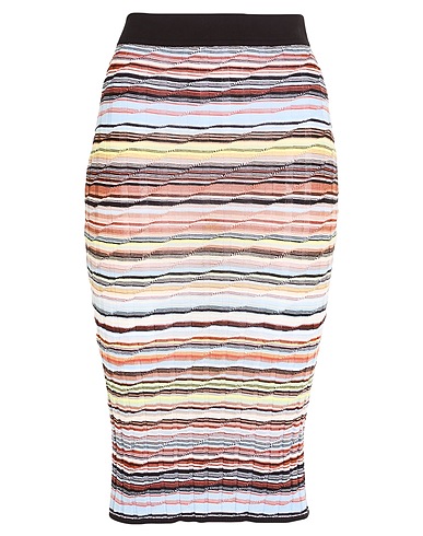MISSONI Midi skirt Light blue 69% Cotton, 26% Viscose, 4% Polyamide, 1% Elastane