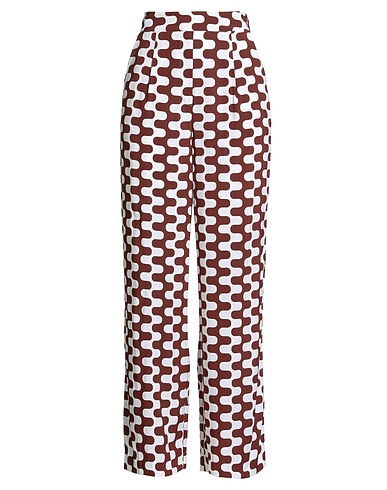 HERZENSANGELEGENHEIT Casual pants Chocolate brown 95% Silk, 5% Elastane