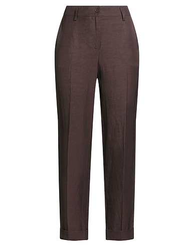 P.A.R.O.S.H. Casual trouser Chocolate brown 72% Viscose, 28% Linen