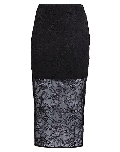 PATRIZIA PEPE Midi skirt Black 71% Polyamide, 21% Elastane, 8% Cotton