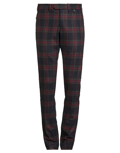 HARRODS Casual trouser Navy blue 78% Wool, 21% Polyester, 1% Elastane