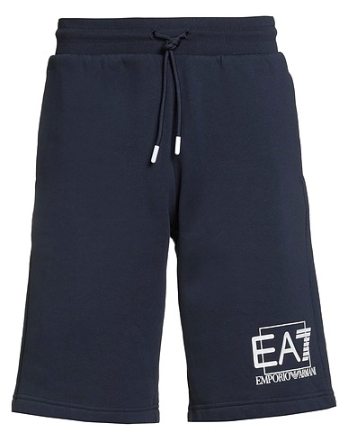 EA7 Shorts & Bermuda Slate blue 84% Cotton, 16% Polyester, Elastane