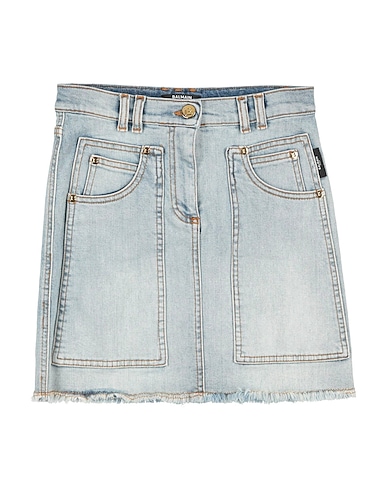 BALMAIN Denim skirt Blue 98% Cotton, 2% Elastane