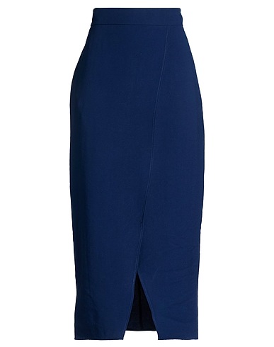 VICOLO Falda midi Azul marino 90% Viscosa, 10% Poliéster