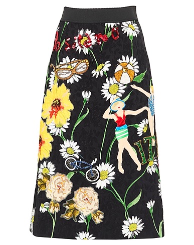 DOLCE&GABBANA Юбка миди 52% Вискоза, 48% Полиамид, Полиэстер, Хлопок, Стекло