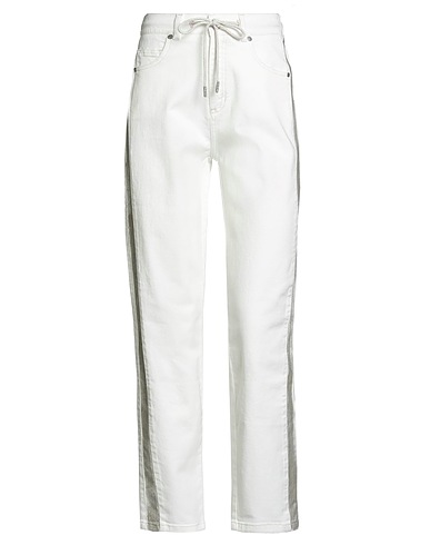 PANICALE Denim pants White 97% Cotton, 3% Elastane