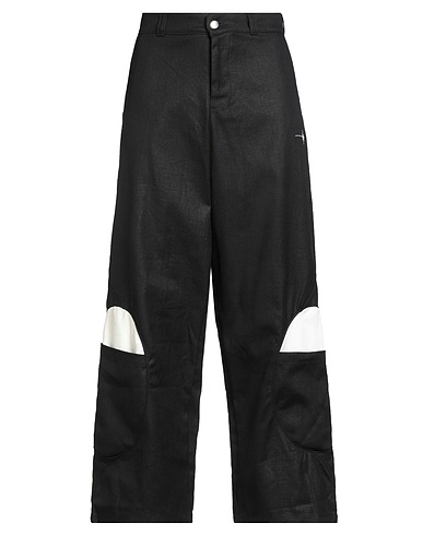 EDEN POWER CORP Casual trouser Black 55% Hemp, 45% Organic cotton