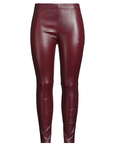 JOSEPH Leather pant Burgundy 100% Lambskin