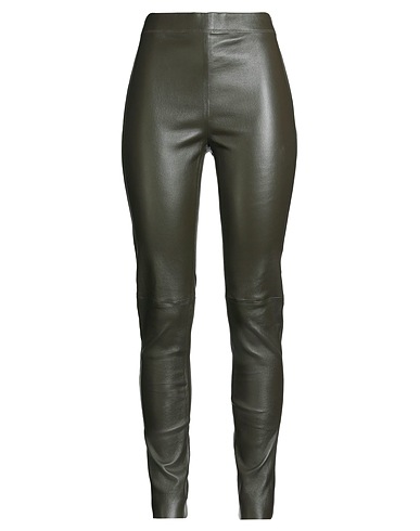 JOSEPH Leather pant Military green 100% Lambskin