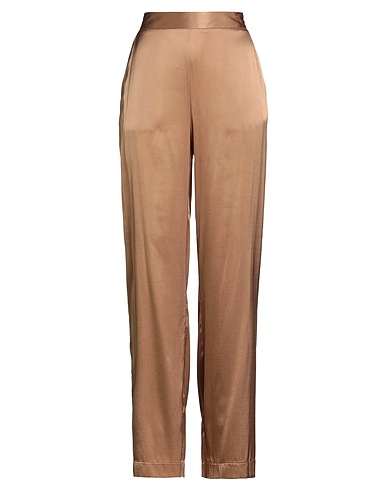 ROBERTO COLLINA Casual trouser Camel 94% Silk, 6% Elastane