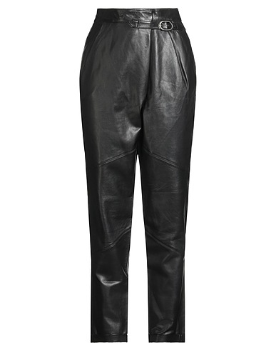 MICHEL KLEIN Casual pants Black 100% Lambskin