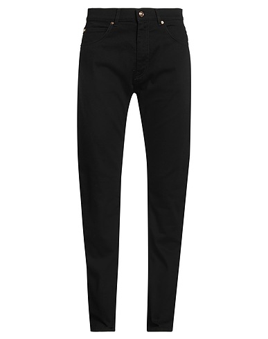 VERSACE Denim trousers Black 99% Cotton, 1% Elastane