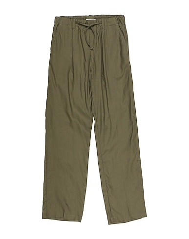 PAOLO PECORA Casual trouser Military green 80% Viscose, 20% Linen