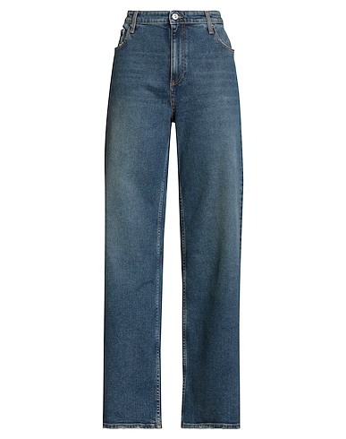 ROŸ ROGER'S Denim trousers Blue 99% Cotton, 1% Elastane