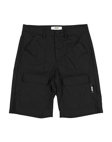MSGM Shorts & Bermuda KIDS Black 71% Cotton, 25% Polyamide, 4% Elastane