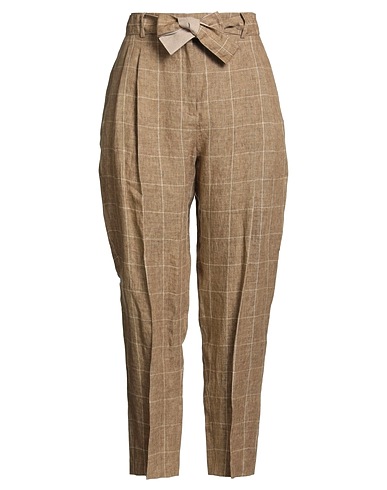 FABIANA FILIPPI Casual trouser Brown 100% Linen