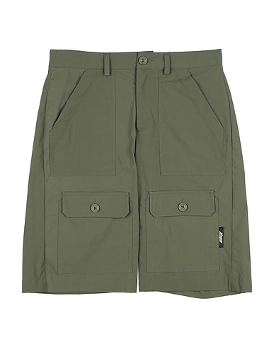MSGM Shorts & Bermuda KIDS Military green 97% Cotton, 3% Elastane