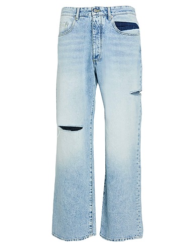 ICON DENIM Denim trousers Blue 100% Cotton