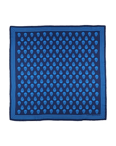 MCQUEEN Scarves and foulards Navy blue 100% Silk