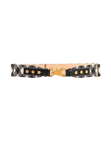 BALMAIN Regular belt Black 100% Cotton, Calfskin