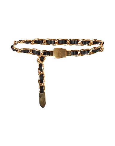 BALMAIN Regular belt Black 100% Aluminum, Leather