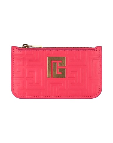 BALMAIN Pouch Fuchsia 100% Calfskin