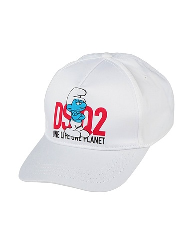 DSQUARED2 Hat ONE LIFE ONE PLANET White 100% Cotton