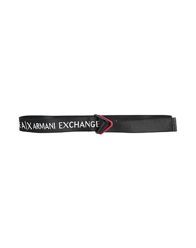 ARMANI EXCHANGE Regular belt Black 100% Polyester, Cow leather