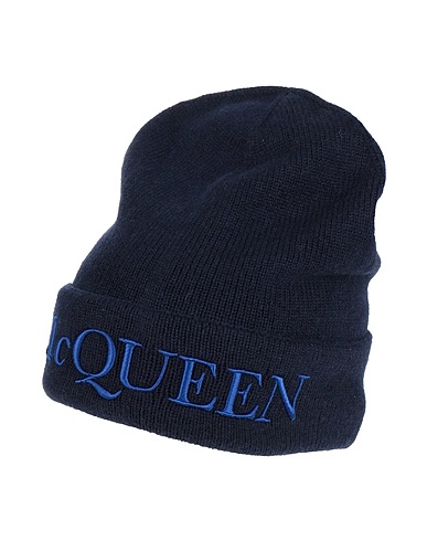 MCQUEEN 帽子 ネイビー カシミヤ 100%