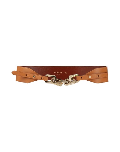 SANDRO Leather belt Camel Leather