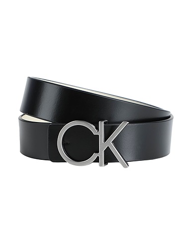 CALVIN KLEIN Regular belt Black Buffalo leather