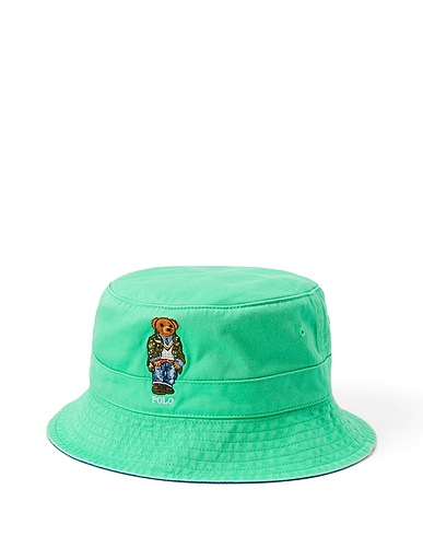 POLO RALPH LAUREN Hat  BEAR BUCKET HAT  Green 100% Cotton
