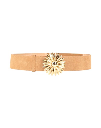 SANDRO Cinturón Ancho Beige 100% Vaqueta, Latón, Poliéster, Goma