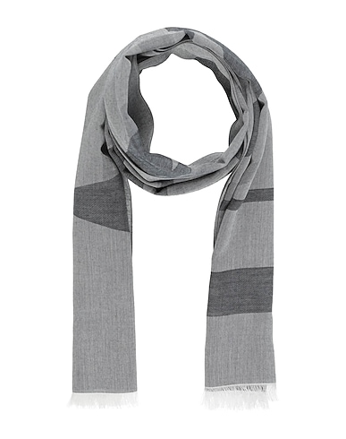 EMPORIO ARMANI Scarves and foulards Slate blue 46% Modal, 35% Polyester, 18% Viscose, 1% Cotton