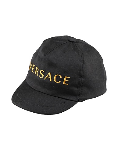 VERSACE YOUNG Hat Black 65% Polyester, 35% Cotton, Viscose