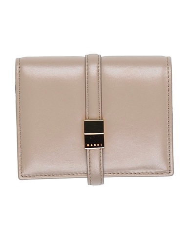 MARNI Wallet Taupe 100% Cow leather, Brass