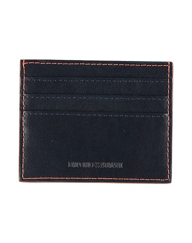EMPORIO ARMANI Small Leather Goods Midnight blue 100% Cow leather