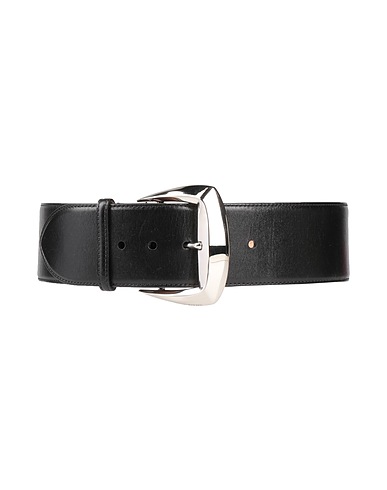 MCQUEEN High-waist belt Black Leather