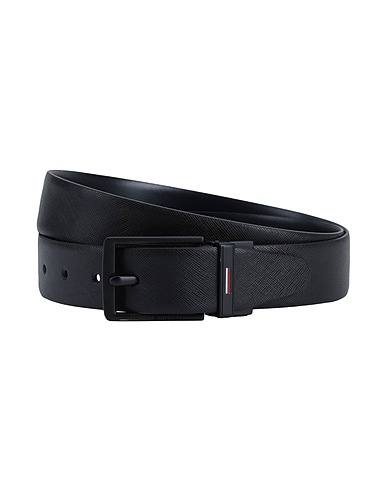 TOMMY HILFIGER Ledergürtel Schwarz 100% Leder